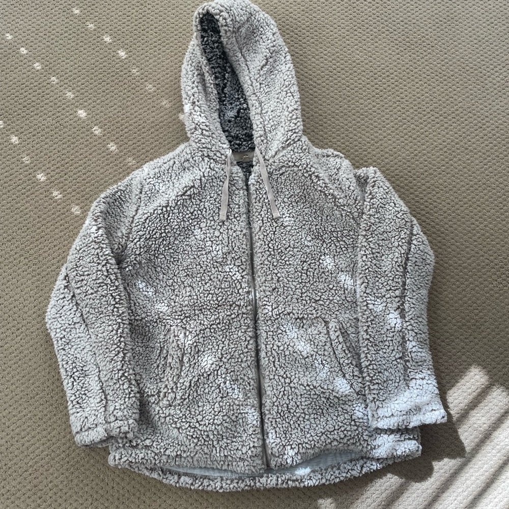 Thread & Supply Gray Sherpa Puffer Jacket